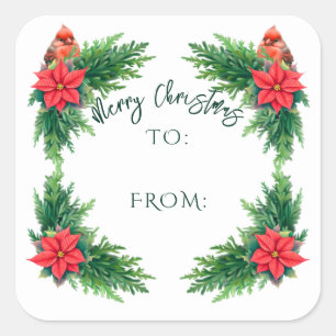 Sticker Carré Élégante verdure hivernale