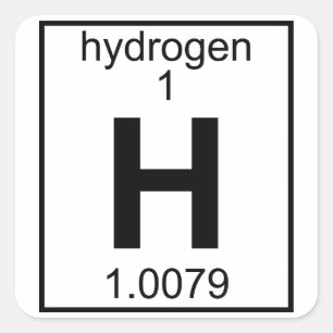 Sticker Carré Élément 001 - Hydrogène (plein) (t)