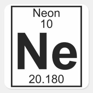 Sticker Carré Élément 010 - Ne - Neon (Complet)