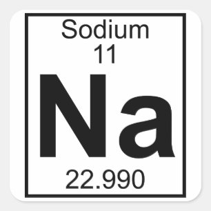 Sticker Carré Élément 011 - Na - Sodium (complet)