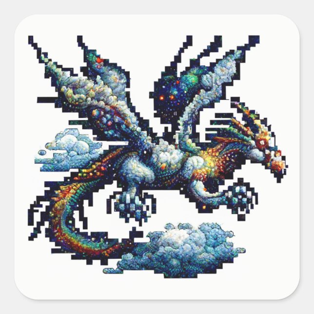 Sticker Carré Élément d'air du dragon (Devant)