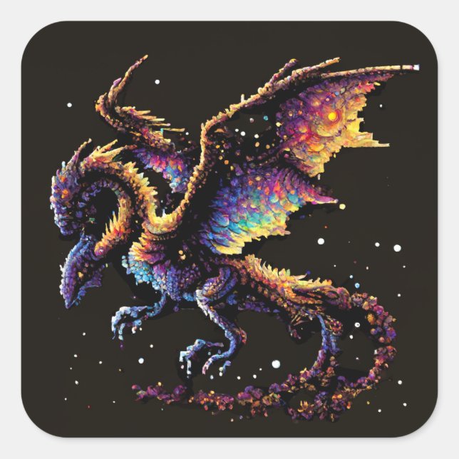Sticker Carré élémentaire Dragon Air (Devant)
