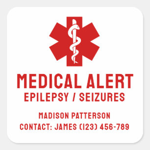 Sticker Carré Éléments essentiels personnalisés d'urgence pour l