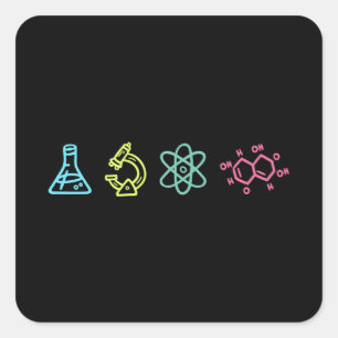 Sticker Carré Éléments scientifiques