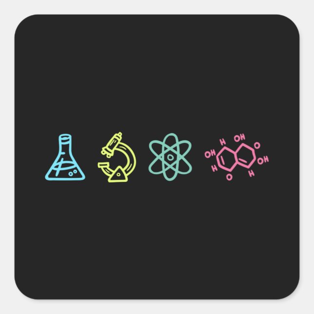 Sticker Carré Éléments scientifiques (Devant)