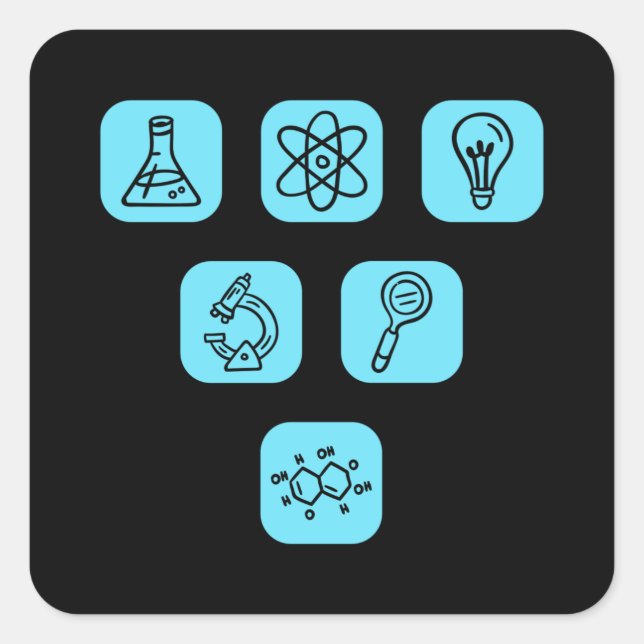 Sticker Carré Éléments scientifiques (Devant)