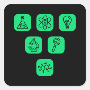 Sticker Carré Éléments scientifiques