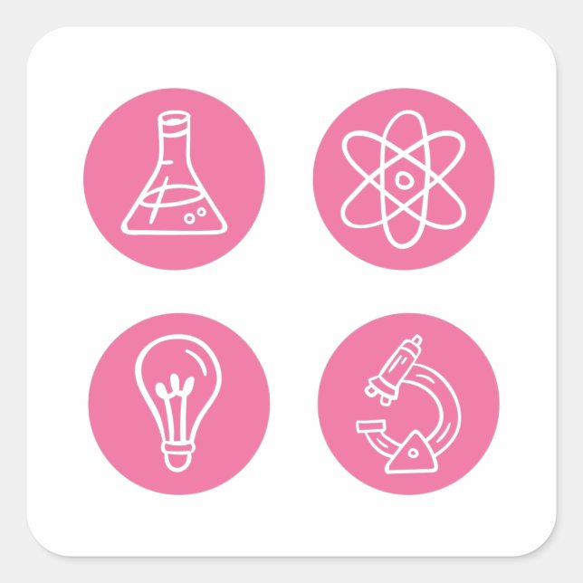 Sticker Carré Éléments scientifiques (Devant)