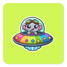 Eléphant arc-en-ciel OVNI