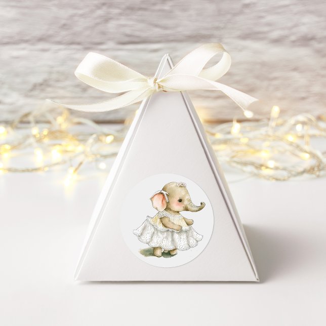 Sticker Carré Éléphant mignon aquarelle  (Créateur téléchargé)