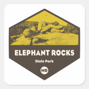 Sticker Carré Elephant Rocks State Park Missouri