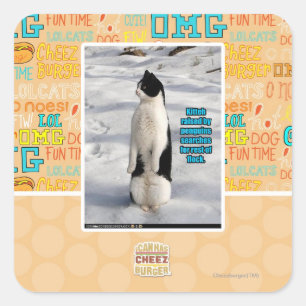 Sticker Carré Élevé par des pingouins