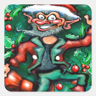 Sticker Carré Elf Wreath