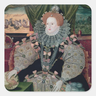 Sticker Carré Elizabeth I, portrait d'armada, c.1588