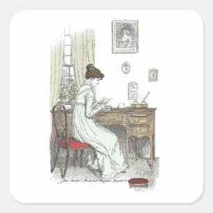 Sticker Carré Elizabeth Letters, Jane Austen Pride et Préjugés