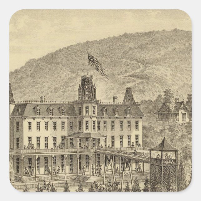 Sticker Carré Ellanova Springs à 16 miles (16,1 km) de Pittsburg (Devant)