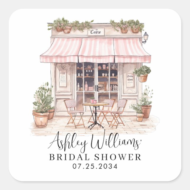 Sticker Carré Elle A Dit Oui Oui Paris Café Fête des mariées (Devant)