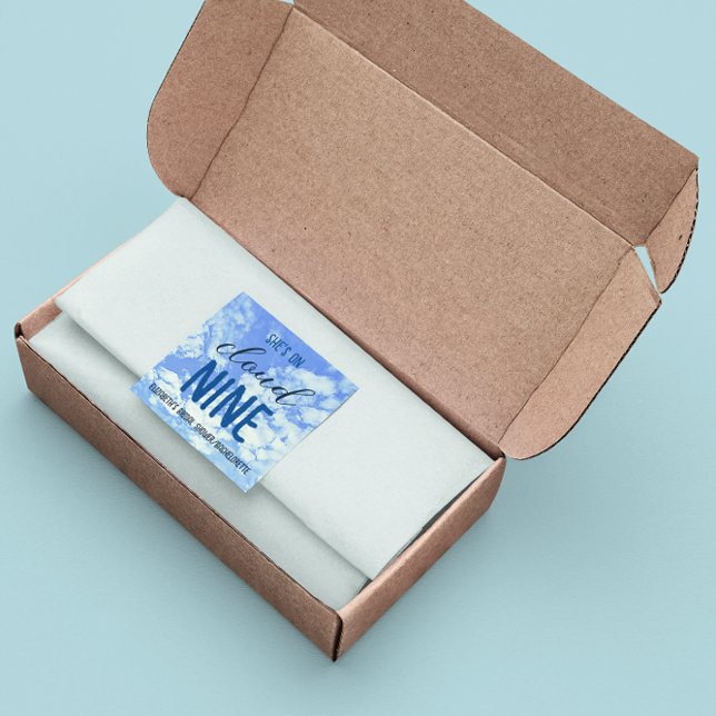 Sticker Carré Elle est au septième ciel ! Fête de mariage/Enterr (Créateur téléchargé)