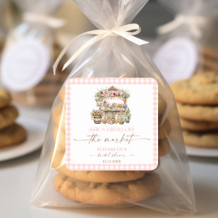 Sticker Carré Elle est fraîche hors du marché Fête des mariées d