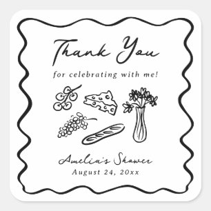 Sticker Carré Elle est hors du marché Gras et capricieux dessin 