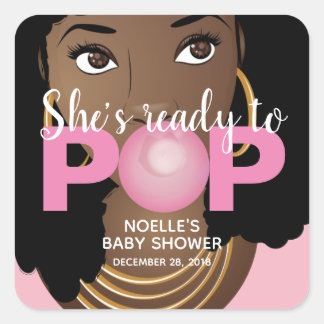Sticker Carré Elle est prête à coller des chevalets de douche po