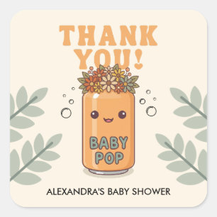 Sticker Carré Elle est prête à éclater Orange Boho Merci