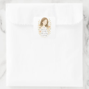 Sticker Carré Elle S'Est Bloomée Comme La Poésie - Romantique Pa