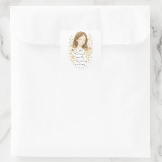 Sticker Carré Elle S'Est Bloomée Comme La Poésie - Romantique Pa