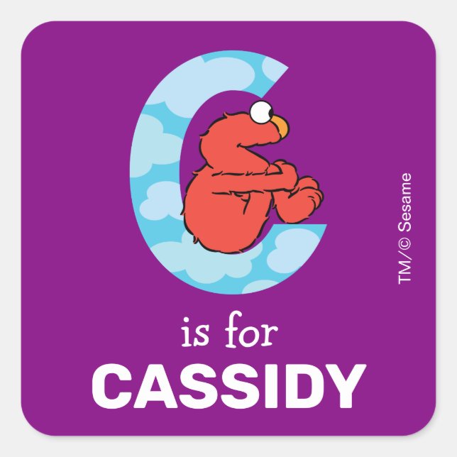 Sticker Carré Elmo Alphabet | C Nuages (Devant)