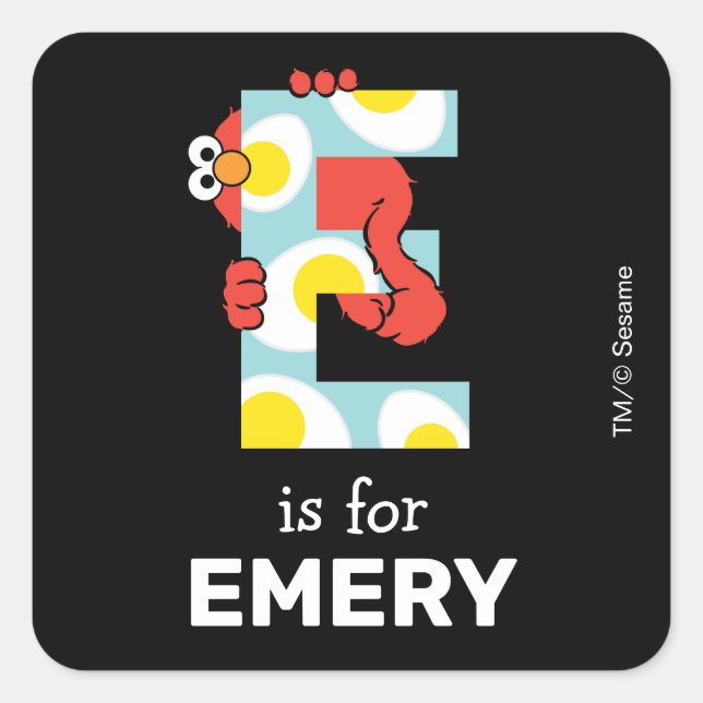 Sticker Carré Elmo Alphabet | E OE (Devant)