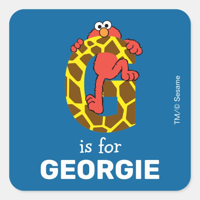 Sticker Carré Elmo Alphabet | G Girafe (Devant)