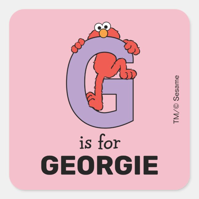 Sticker Carré Elmo Alphabet | G Violet (Devant)