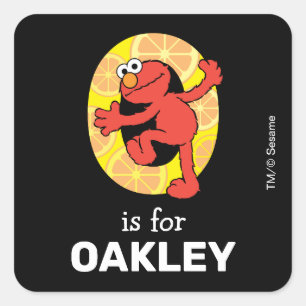 Sticker Carré Elmo Alphabet O Orange