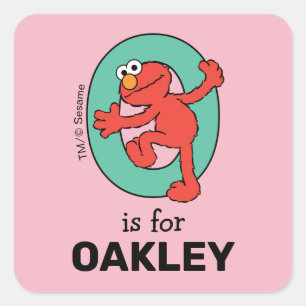 Sticker Carré Elmo Alphabet O Sarcelle