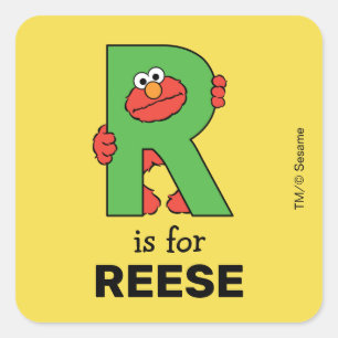 Sticker Carré Elmo Alphabet R Vert