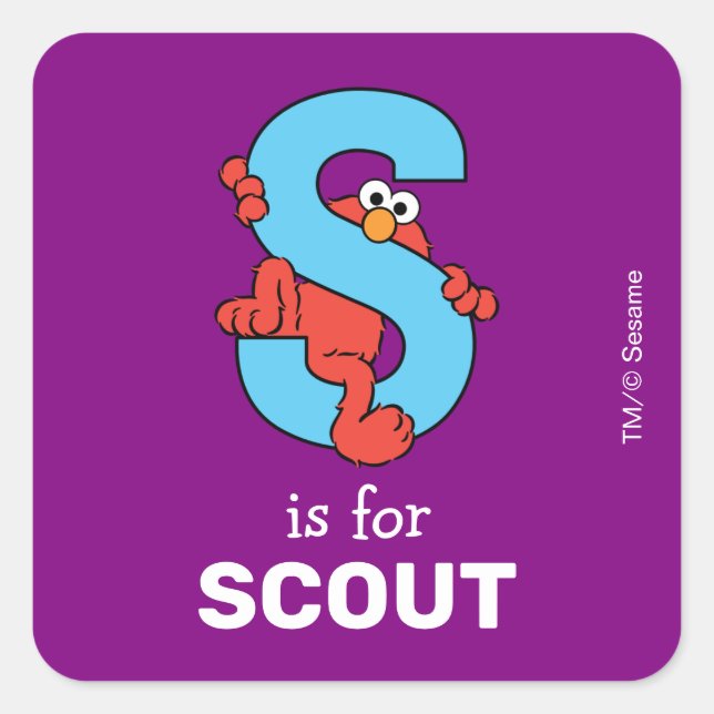Sticker Carré Elmo Alphabet | S Bleu (Devant)
