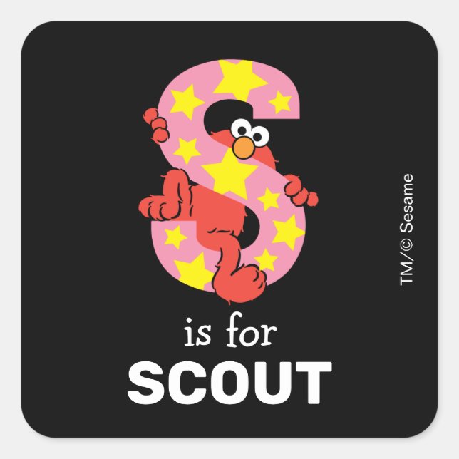 Sticker Carré Elmo Alphabet | S étoile (Devant)