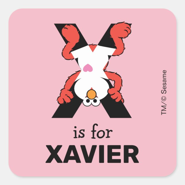 Sticker Carré Elmo Alphabet | X Xray (Devant)