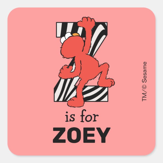 Sticker Carré Elmo Alphabet | Z Zebra (Devant)