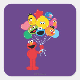 Sticker Carré Elmo Balloons