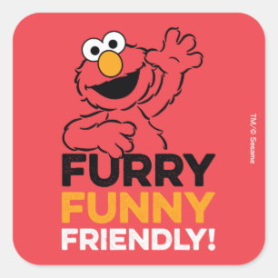 Sticker Carré Elmo Furry Amical