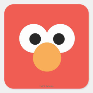Sticker Carré Elmo Gros Visage