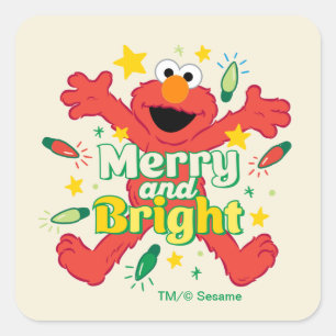 Sticker Carré Elmo Joyeux et Lumineux