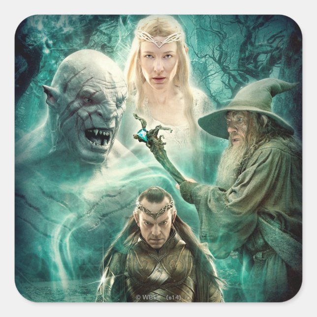 Sticker Carré ELROND™, Azog, Galadriel, et graphique de Gandalf (Devant)