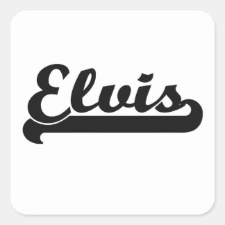 Sticker Carré Elvis Classic Retro Nom Design