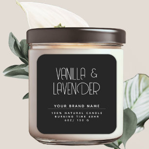 Sticker Carré Emballage de bougie de cosmétiques minimaliste mod