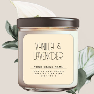 Sticker Carré Emballage de bougie de cosmétiques minimaliste mod