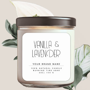 Sticker Carré Emballage de chandelles de cosmétiques minimaliste