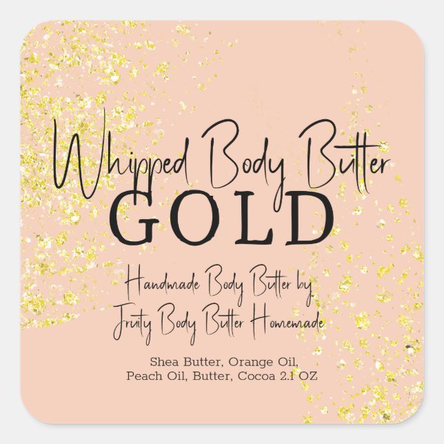 Sticker Carré Emballage de marque de bain des couleurs neutres (Devant)