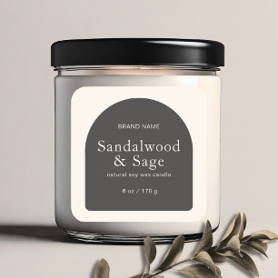 Sticker Carré Emballage de produit minimaliste pour chandelle mo